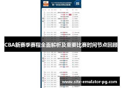 CBA新赛季赛程全面解析及重要比赛时间节点回顾 CBA新赛季赛程全面解析及重要比赛时间节点回顾