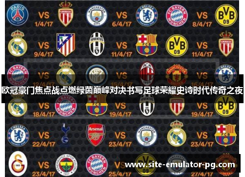 欧冠豪门焦点战点燃绿茵巅峰对决书写足球荣耀史诗时代传奇之夜 欧冠豪门焦点战点燃绿茵巅峰对决书写足球荣耀史诗时代传奇之夜